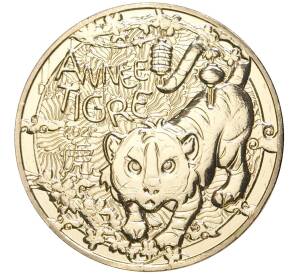 1/4 евро 2022 года Франция «Китайский гороскоп — год тигра» — Фото №1