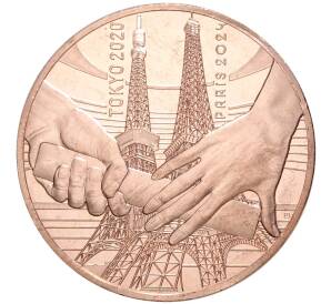 1/4 евро 2021 года Франция «XXXIII летние Олимпийские игры 2024 в Париже — Эстафета Токио-Париж» — Фото №1