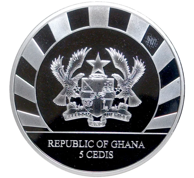 Монета 5 седи 2020 года Гана «Гиганты Ледникового периода — Саблезубый тигр» (Артикул M2-48534)