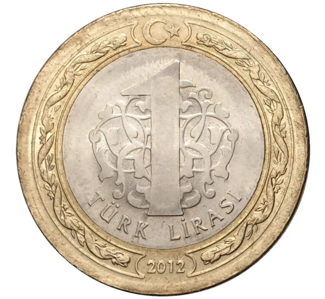 Монета 1 лира 2012 года Турция «10 лет международной олимпиаде по турецкому языку» (Артикул K27-6329)