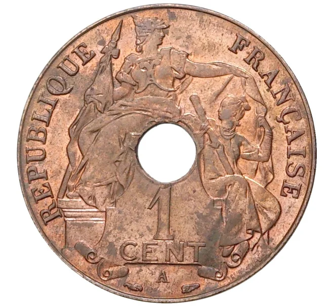 Монета 1 цент 1938 года Французский Индокитай (Артикул K27-6334)