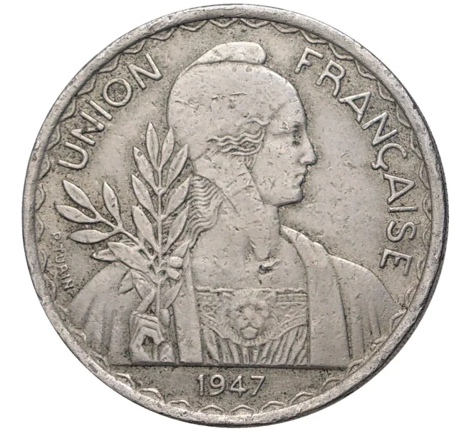 Монета 1 пиастр 1947 года Французский Индокитай (Артикул K27-6343)