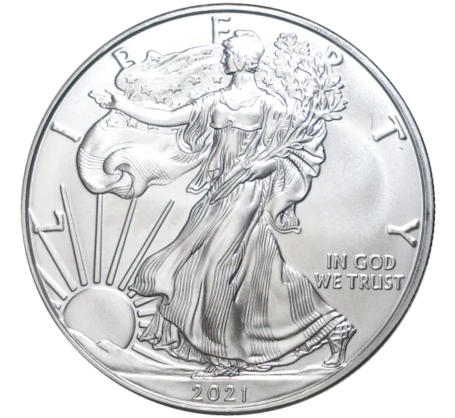 Монета 1 доллар 2021 года США «Шагающая Свобода» (Артикул M2-54082)