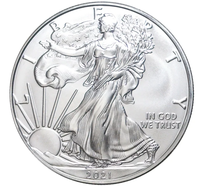 Монета 1 доллар 2021 года США «Шагающая Свобода» (Артикул M2-54083)