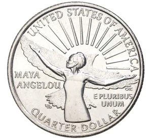 1/4 доллара (25 центов) 2022 года D США «Американские женщины — Майя Анжелу»