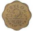 Монета 2 цента 1944 года Британский Цейлон (Артикул K27-6427)
