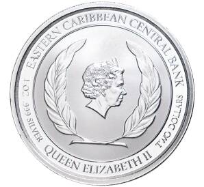 2 доллара 2020 года Восточные Карибы «Сент-Китс и Невис» — Фото №2