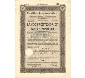 4 1/2% акция (облигация) 200 рейхсмарок 1940 года Германия