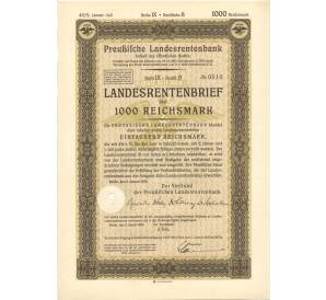 4 1/2% акция (облигация) 1000 рейхсмарок 1935 года Германия — Фото №1