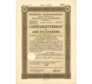 4 1/2% акция (облигация) 1000 рейхсмарок 1940 года Германия