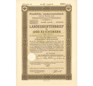 4 1/2% акция (облигация) 1000 рейхсмарок 1940 года Германия