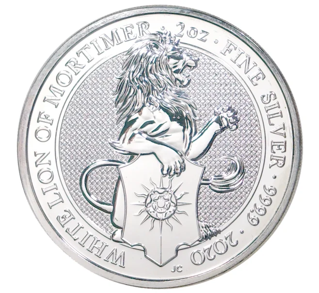 Монета 5 фунтов 2020 года Великобритания «Звери Королевы — Белый лев Мортимера» (Артикул M2-32631)