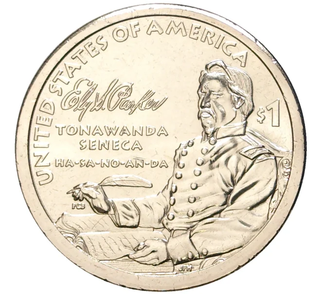Монета 1 доллар 2022 года Р США «Коренные Американцы — Эли Сэмюэл Паркер» (Артикул M2-54173)