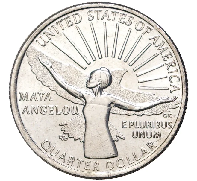 Монета 1/4 доллара (25 центов) 2022 года Р США «Американские женщины — Майя Анжелу» (Артикул M2-54174)