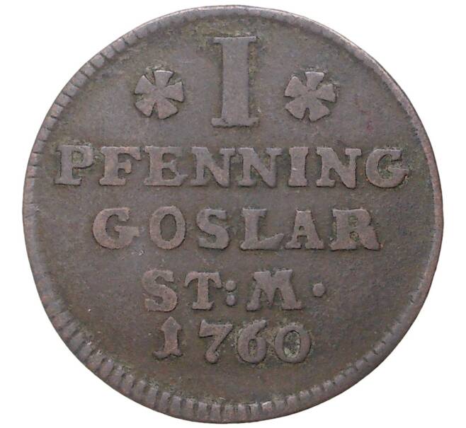 Монета 1 пфенниг 1760 года Гослар (Артикул K27-6569)