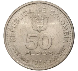 50 песо 1989 года Колумбия