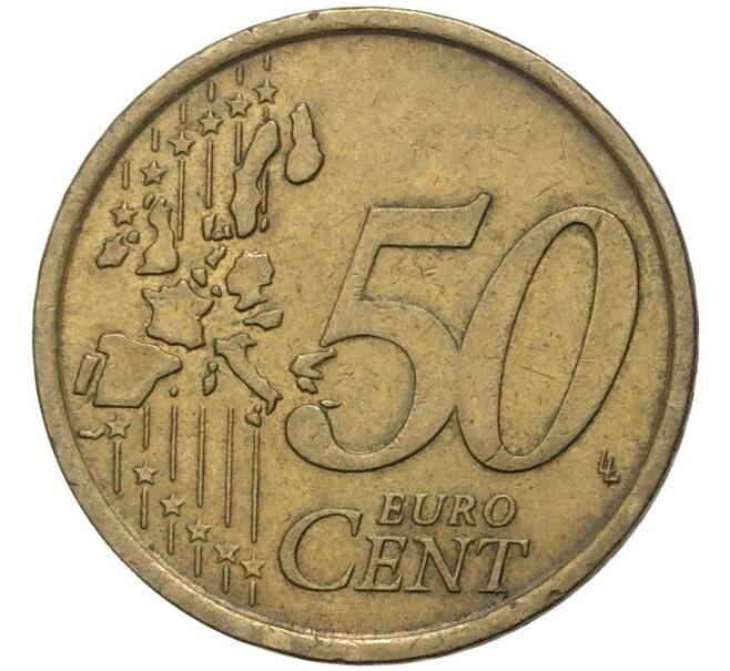Монета 50 евроцентов 2002 года Италия (Артикул: K11-2330) — Фото №2