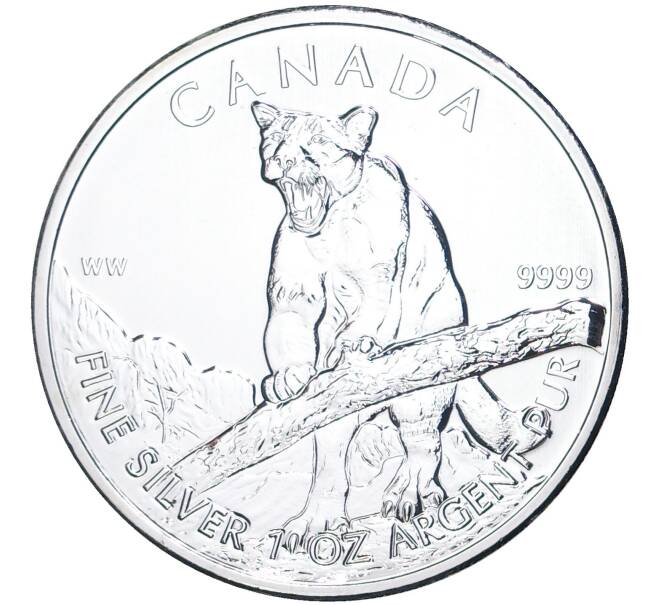 Монета 5 долларов 2012 года Канада «Природа Канады — Пума» (Артикул M2-54310)