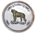 Монета 1 доллар 2007 года Австралия «Китайский гороскоп — Год тигра (Позолоченный тигр)» (Артикул K11-2421)