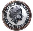 Монета 1 доллар 2007 года Австралия «Китайский гороскоп — Год тигра (Позолоченный тигр)» (Артикул K11-2421)