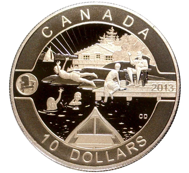 Монета 10 долларов 2013 года Канада «Летние забавы» (Артикул M2-54330)