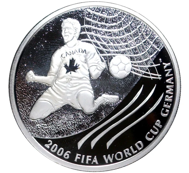Монета 5 долларов 2003 года Канада «Чемпионат мира по футболу 2006 в Германии» (Артикул M2-54340)