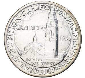 1/2 доллара (50 центов) 1935 года S США «Калифорнийская Тихоокеанская международная выставка в Сан-Диего»