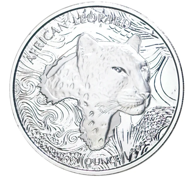 Монета 5 седи 2019 года Гана «Африканский леопард» (Артикул M2-54367)