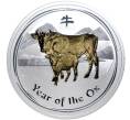 Монета 1 доллар 2009 года Австралия «Китайский гороскоп — Год быка» (Позолота) (Артикул M2-54380)