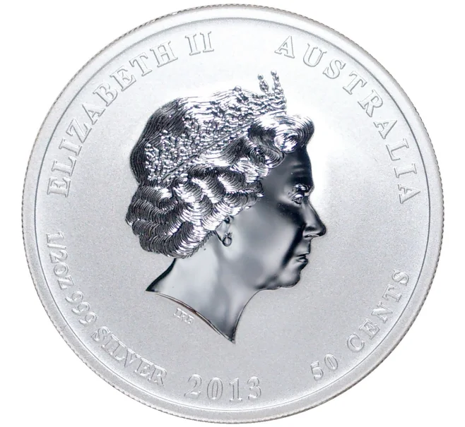Монета 50 центов 2013 года Австралия «Китайский гороскоп — Год змеи» (Артикул K11-2630)