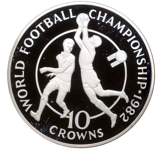 Монета 10 крон 1982 года Теркс и Кайкос «Чемпионат мира по футболу 1982» (Артикул M2-54457)