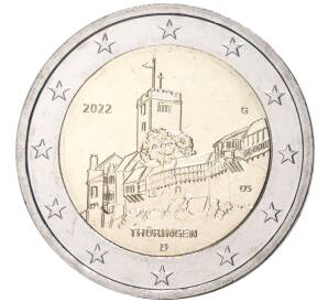 2 евро 2022 года G Германия «Федеральные земли Германии — Тюрингия (Замок Вартбург)» — Фото №1