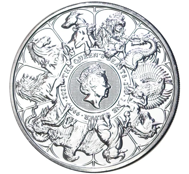 Монета 5 фунтов 2021 года Великобритания «Звери Королевы» (Артикул M2-54740)