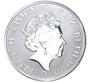 5 фунтов 2022 года Великобритания «Звери Королевы — Лев Англии» — Фото №2