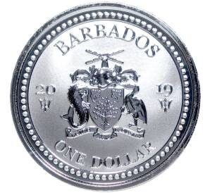 1 доллар 2019 года Барбадос «Летучие рыбы» — Фото №2