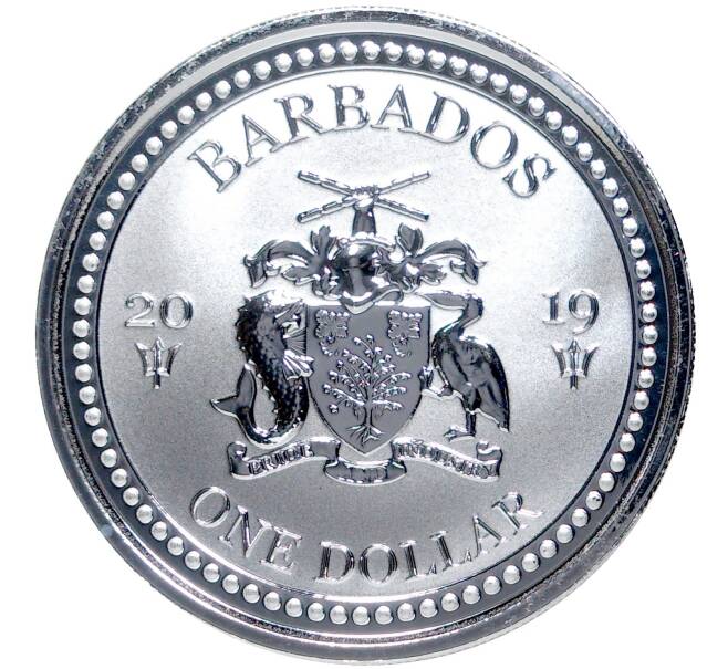 Монета 1 доллар 2019 года Барбадос «Летучие рыбы» (Артикул M2-54763)
