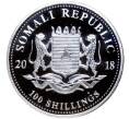 Монета 100 шиллингов 2018 года Сомали «Фауна Африки — Леопард» (Артикул M2-54765)