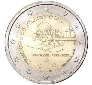 2 евро 2022 года Португалия «100 лет первому перелету Южной Атлантики» — Фото №1