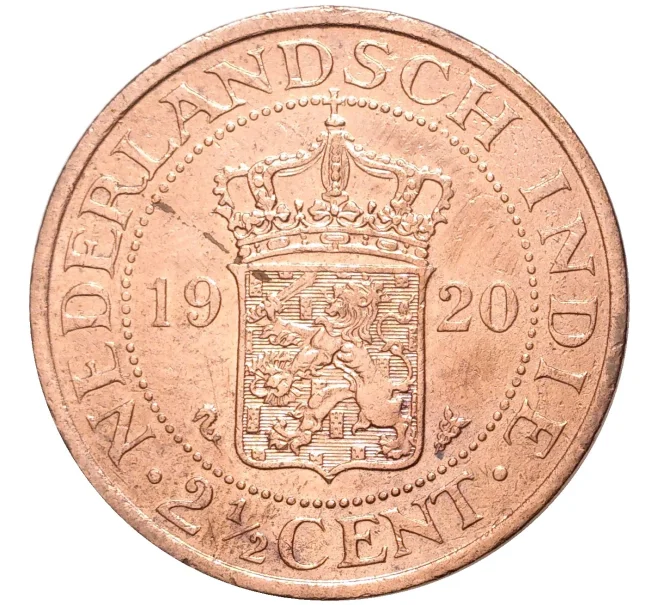 Монета 2 1/2 цента 1920 года Голландская Ост-Индия (Артикул M2-54990)