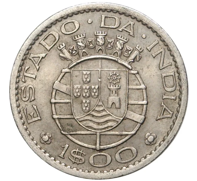 Монета 1 эскудо 1958 года Португальская Индия (Артикул K27-7054)