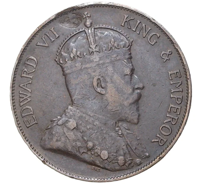 Монета 1 цент 1905 года Гонконг (Артикул K27-7057)