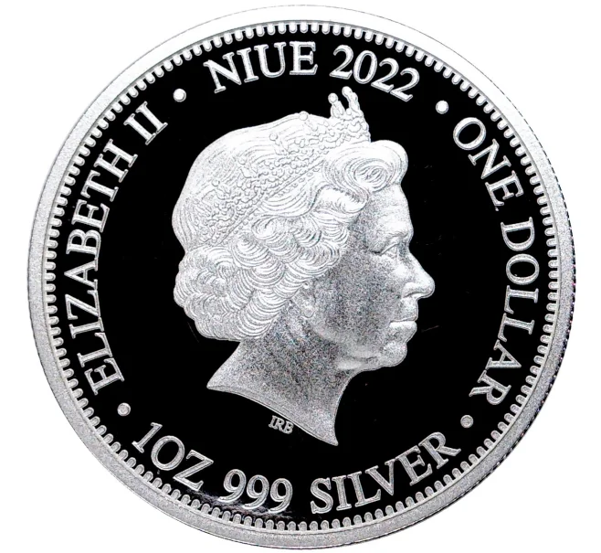 Монета 1 доллар 2022 года Ниуэ «Лев против гиен» (Артикул M2-55453)