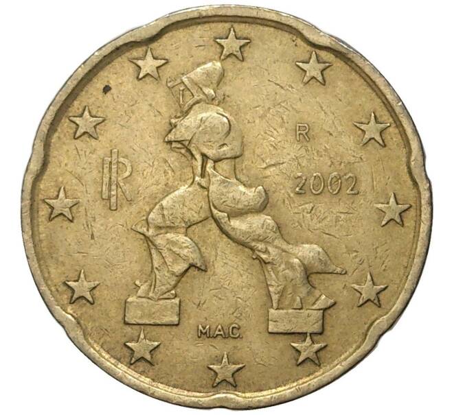 Монета 20 евроцентов 2002 года Италия (Артикул K11-4137)