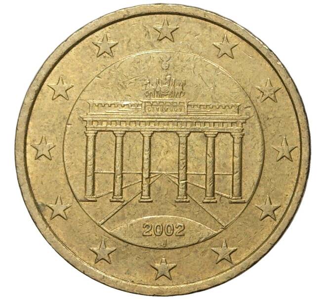 Монета 50 евроцентов 2002 года J Германия (Артикул K11-4141)