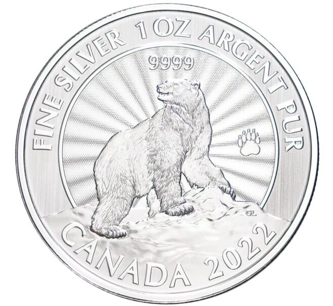 Монета 5 долларов 2022 года Канада «Белый медведь» (Артикул M2-55501)