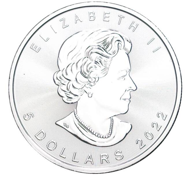 Монета 5 долларов 2022 года Канада «Кленовый лист» (Артикул M2-55503)