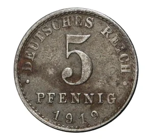 5 пфеннигов 1919 года A