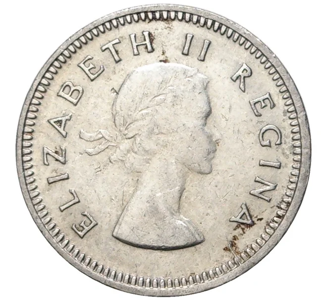 Монета 3 пенса 1953 года Британская Южная Африка (Артикул K27-7495)