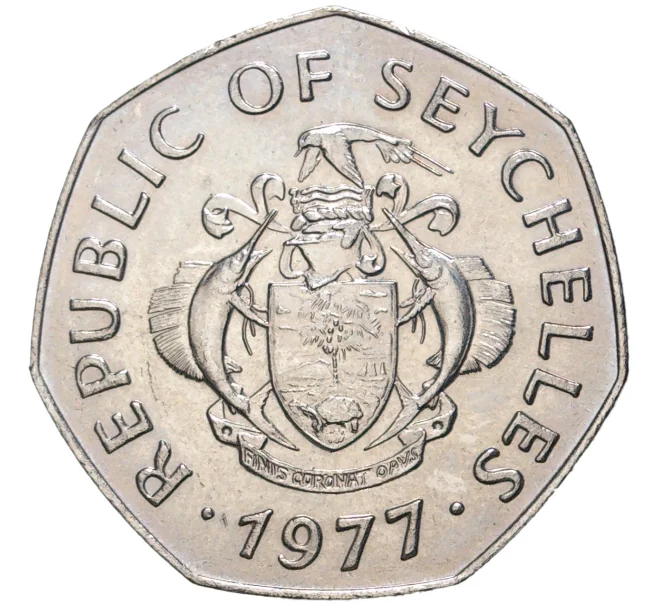 Монета 5 рупий 1977 года Сейшелы (Артикул K27-7516)