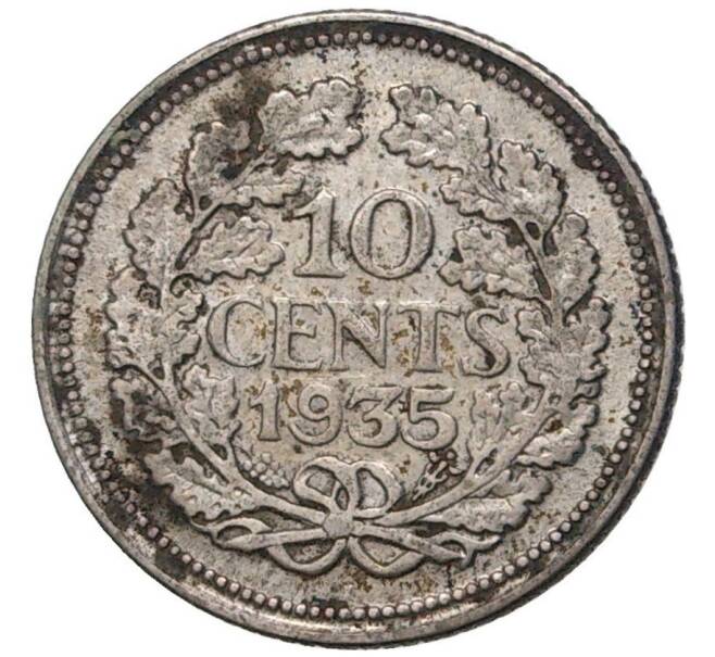 Монета 10 центов 1935 года Нидерланды (Артикул K27-7517)